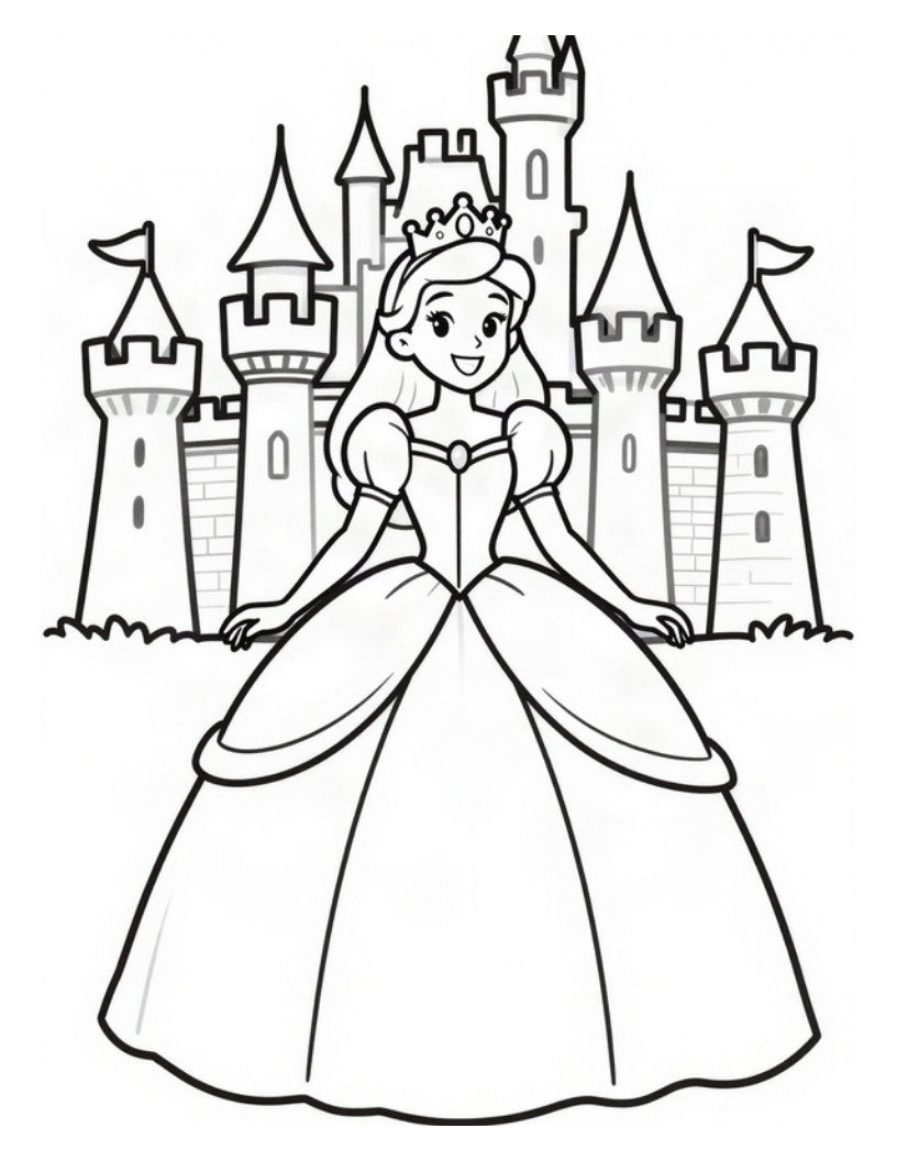 Página de muestra: princesa y su castillo
