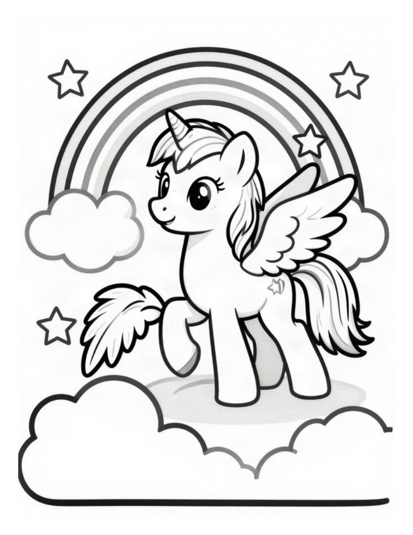 Página de muestra: poni con alas