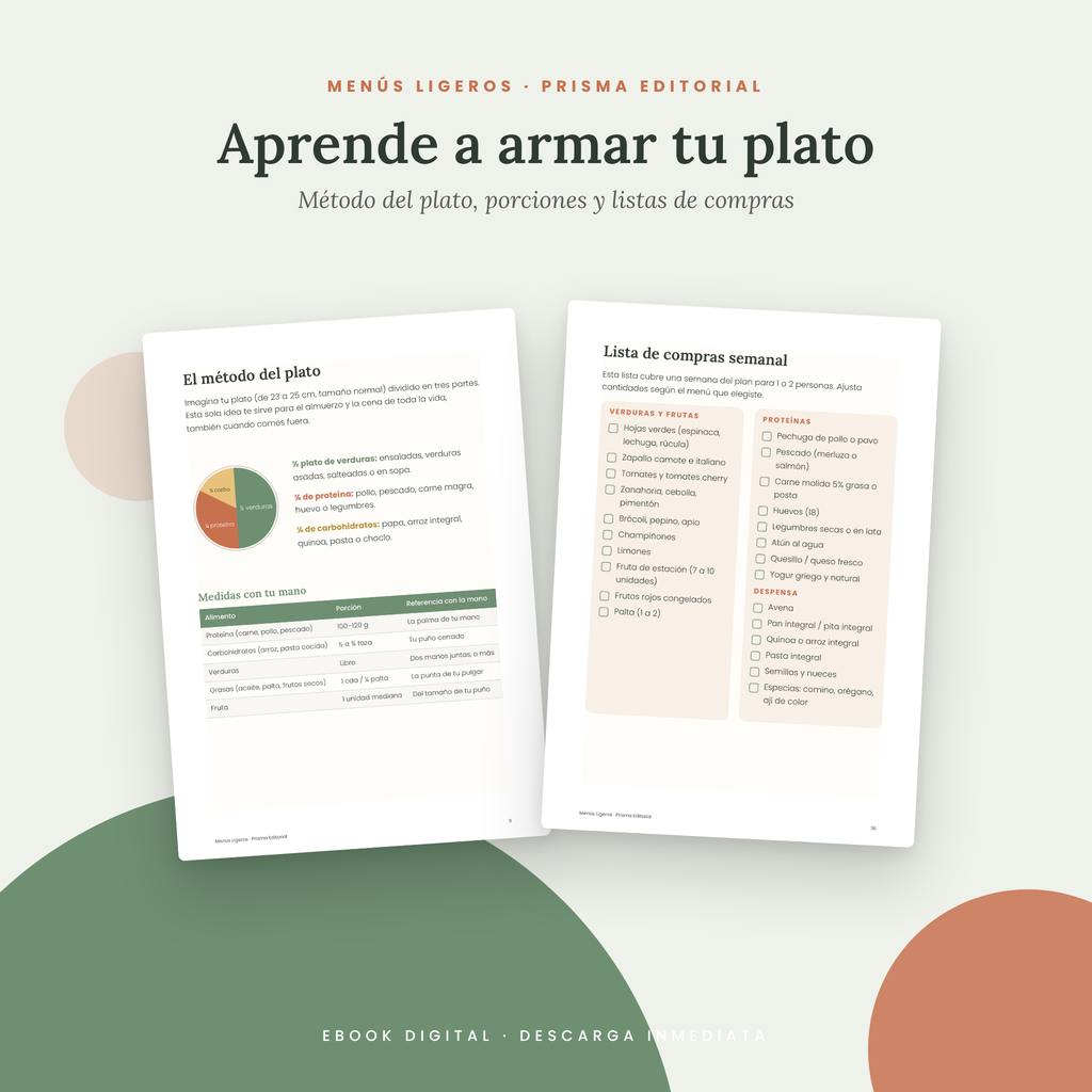 Menús Ligeros: Plan de 4 semanas para bajar de peso comiendo rico